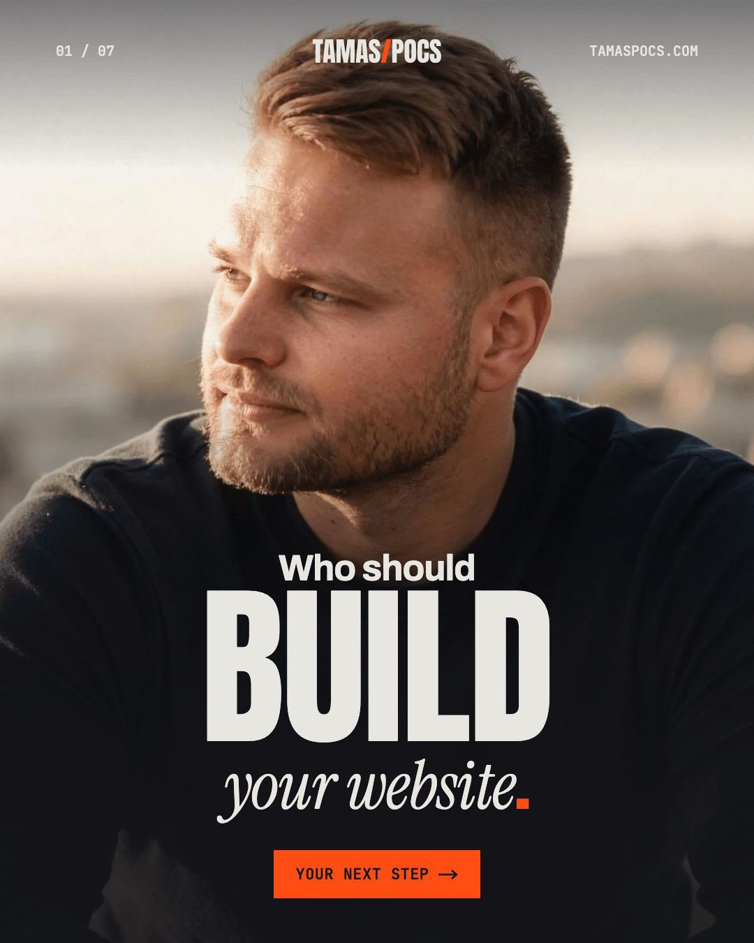 Slide 1 of 7, Who Should Build Your Website: cover, who should build your website