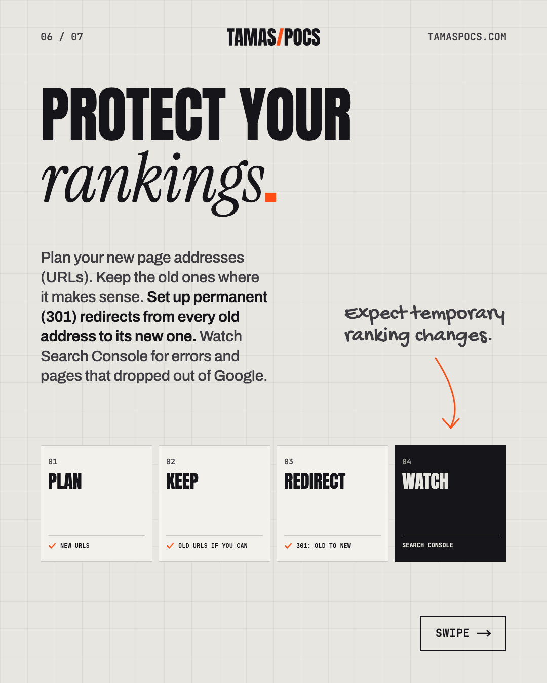 Slide 6 of 7, Website Redesign or Start Over: protect your rankings