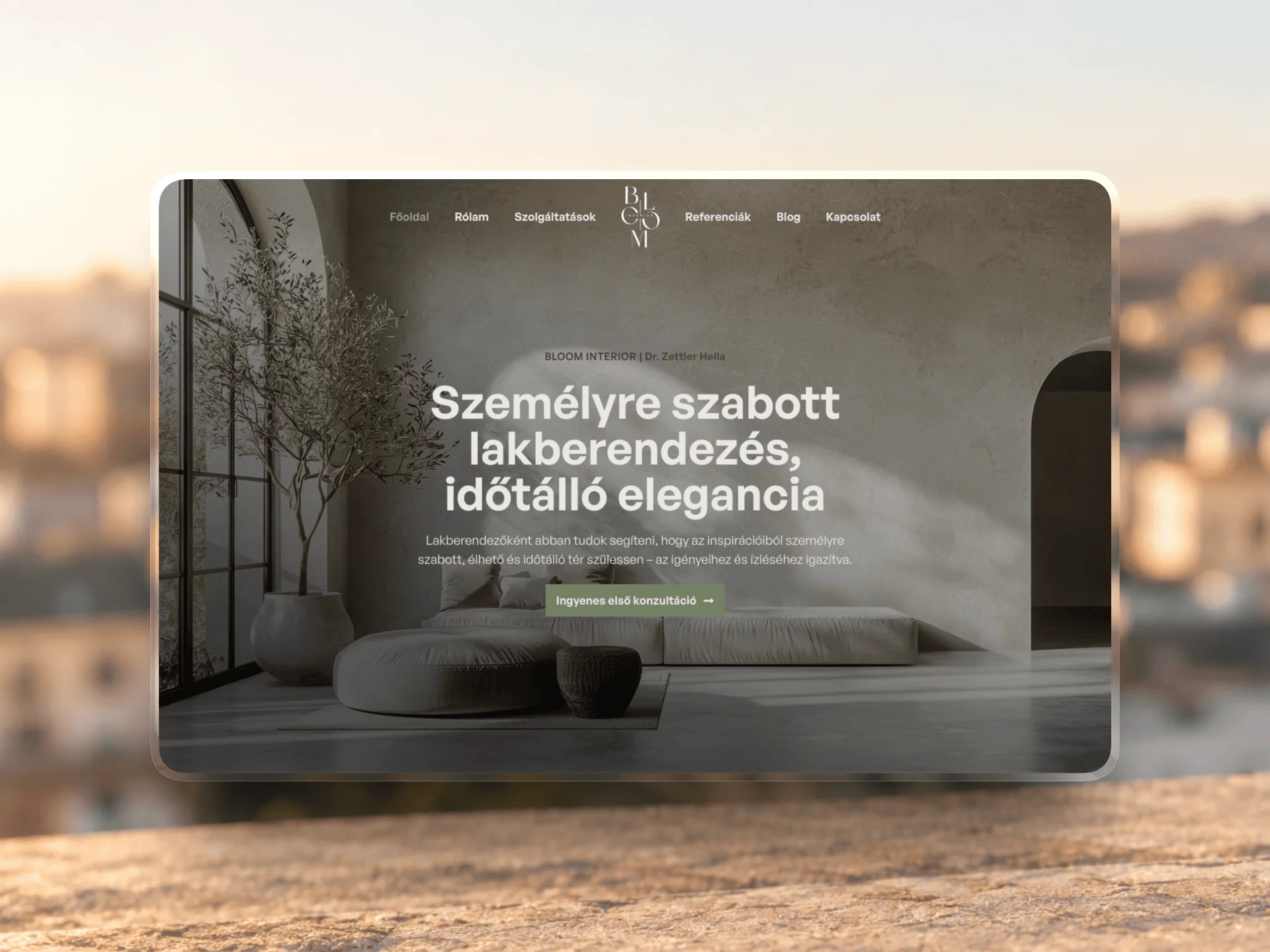 Website for Bloom Interior designed and built by Tamas Pocs
