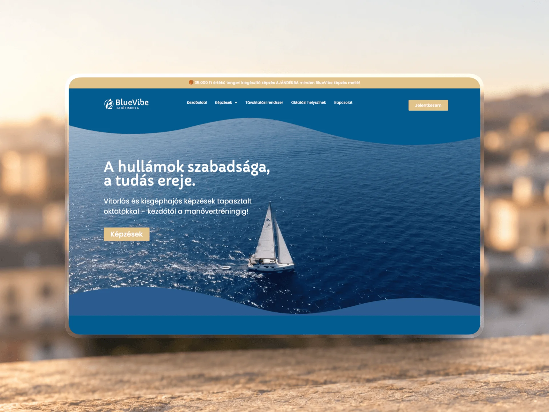 Website for BlueVibe Hajósiskola designed and built by Tamas Pocs