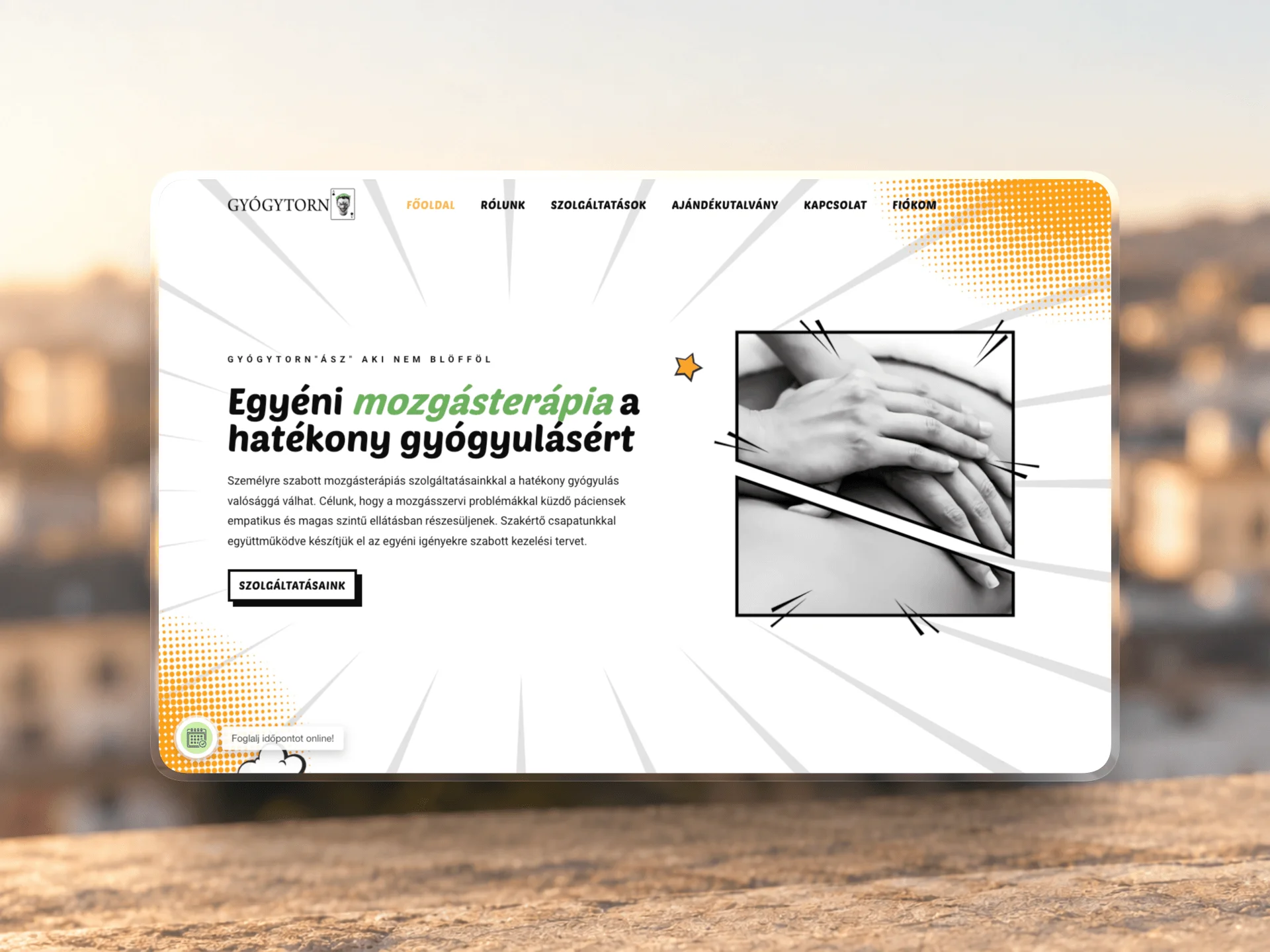 Website for Gyógytornász designed and built by Tamas Pocs