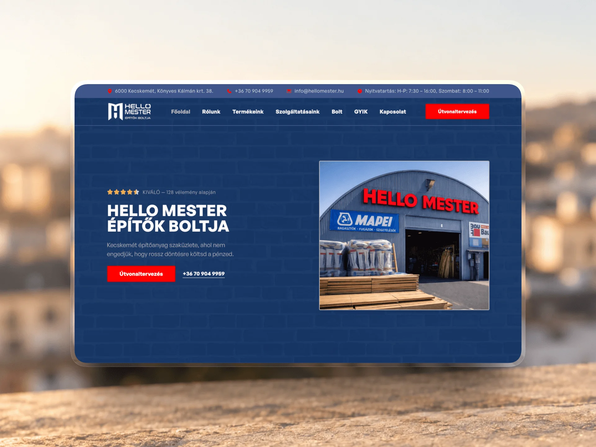 Website for Hello Mester Kecskemét designed and built by Tamas Pocs