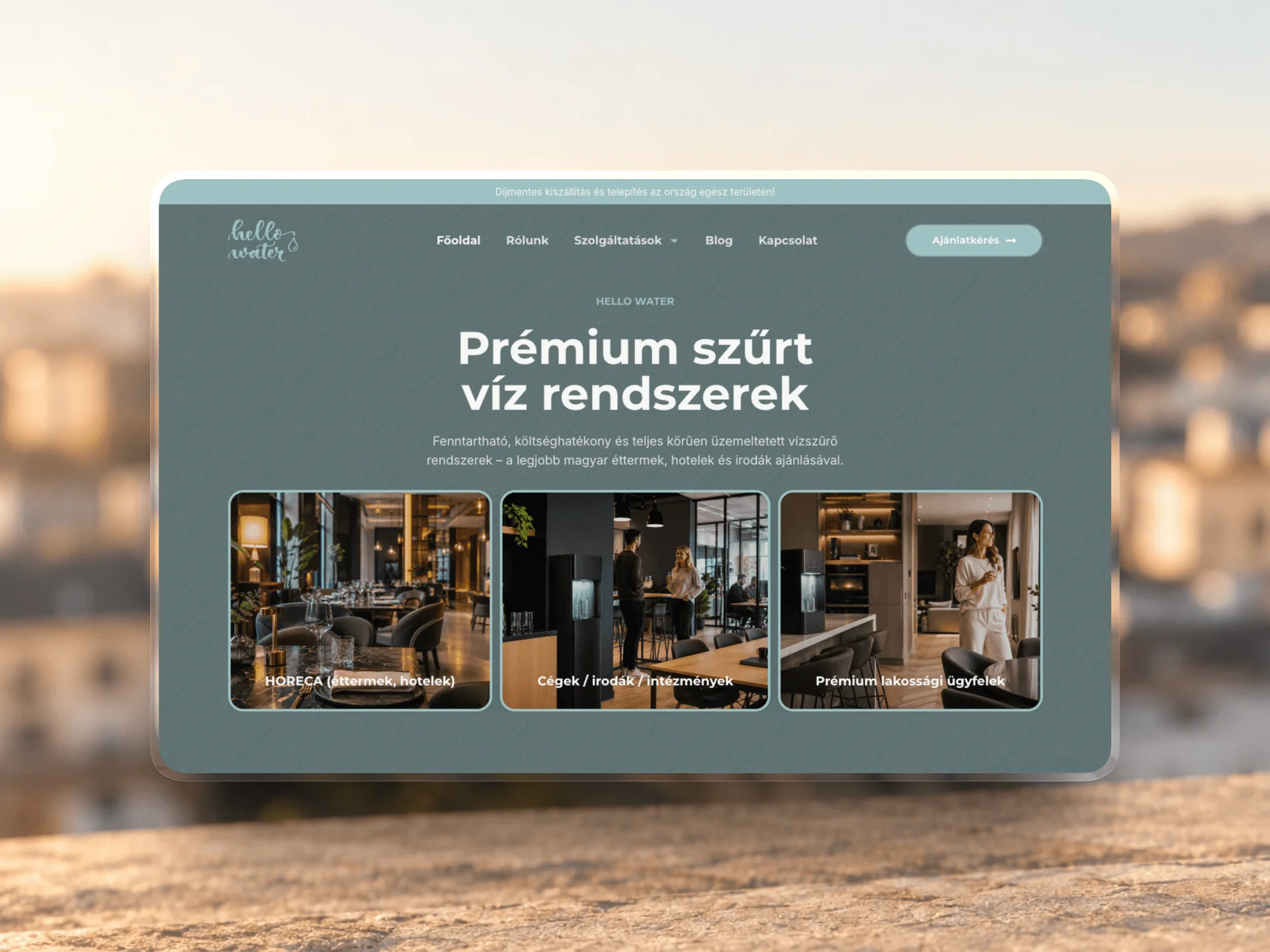 Website for Hello Water designed and built by Tamas Pocs