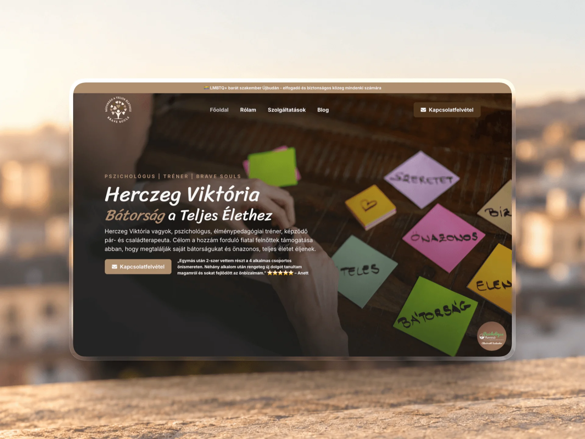 Website for Herczeg Viktória designed and built by Tamas Pocs