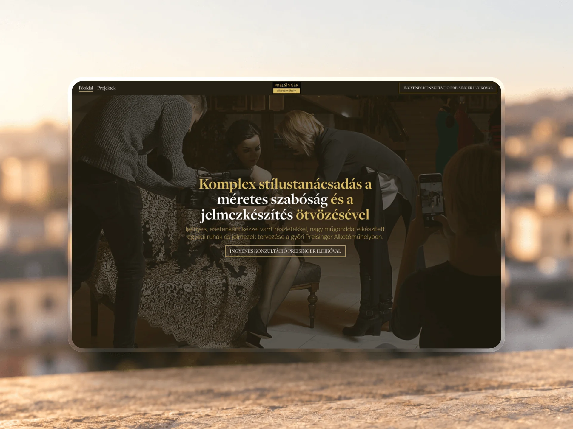 Website for Preisinger Alkotóműhely designed and built by Tamas Pocs
