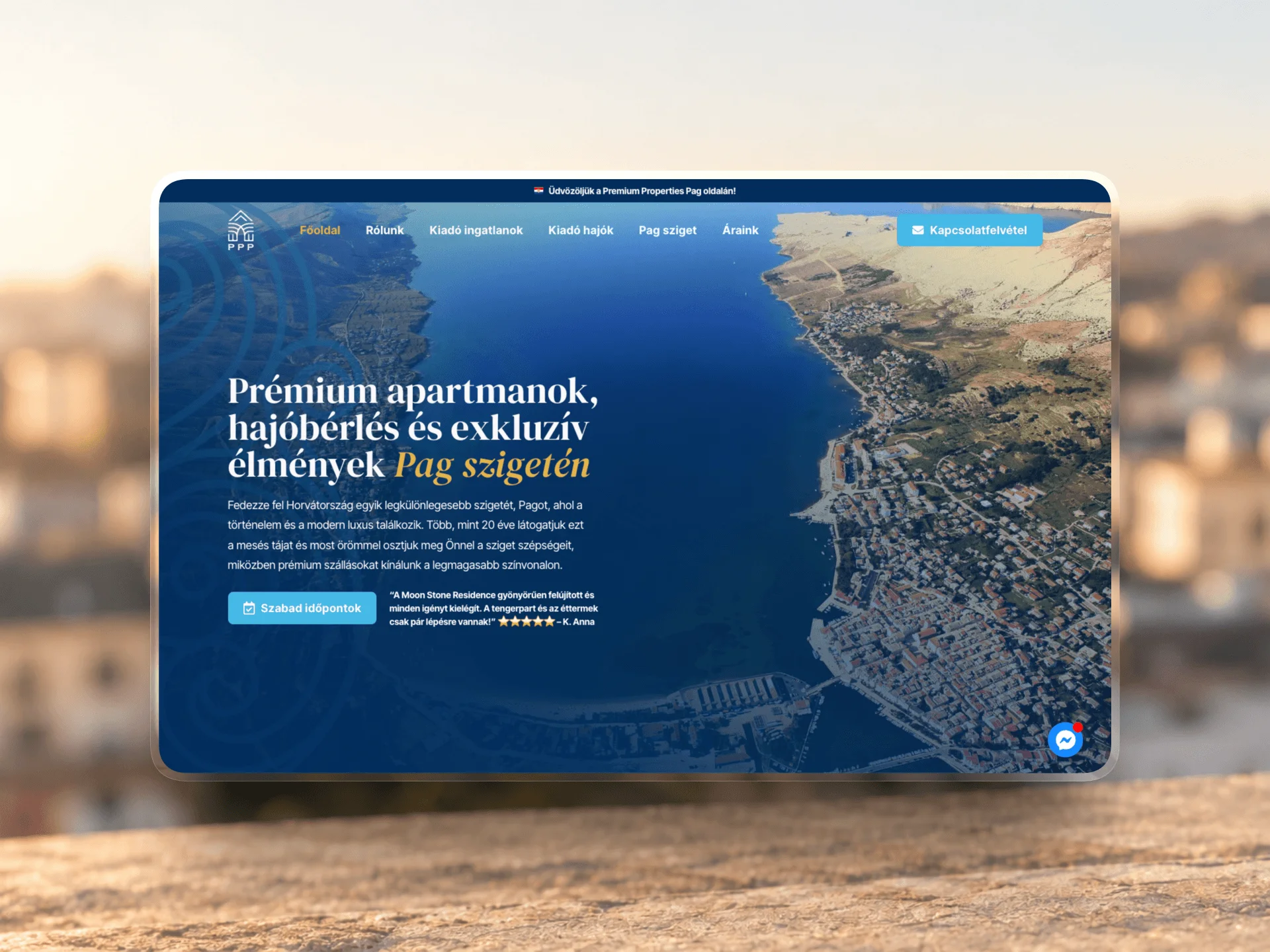Website for Premium Properties Pag designed and built by Tamas Pocs