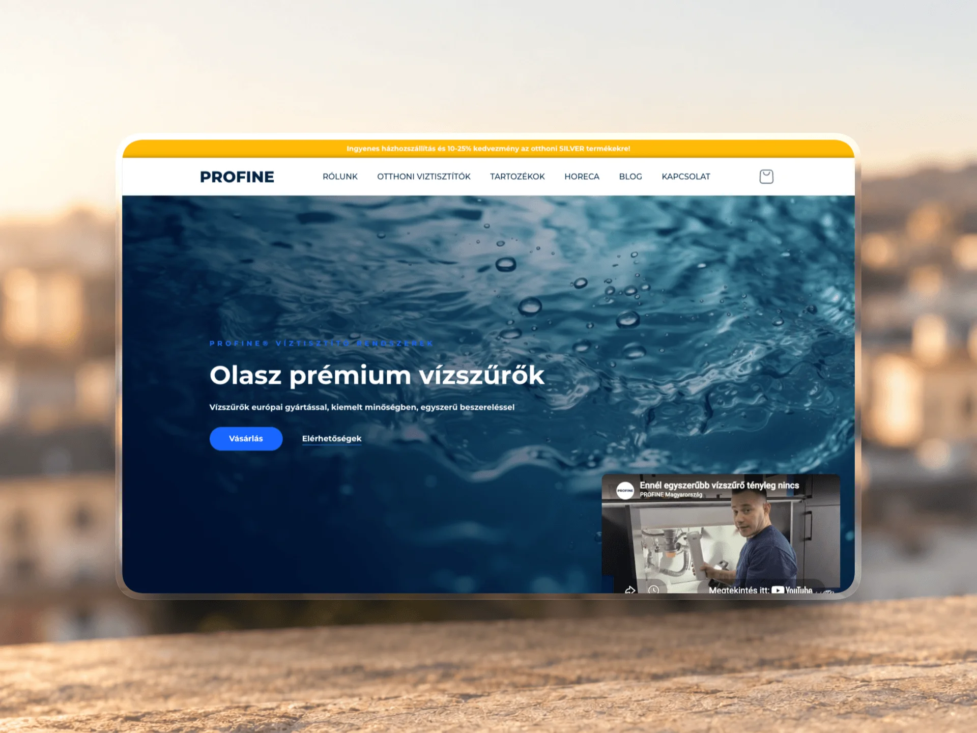 Website for PROFINE Magyarország designed and built by Tamas Pocs