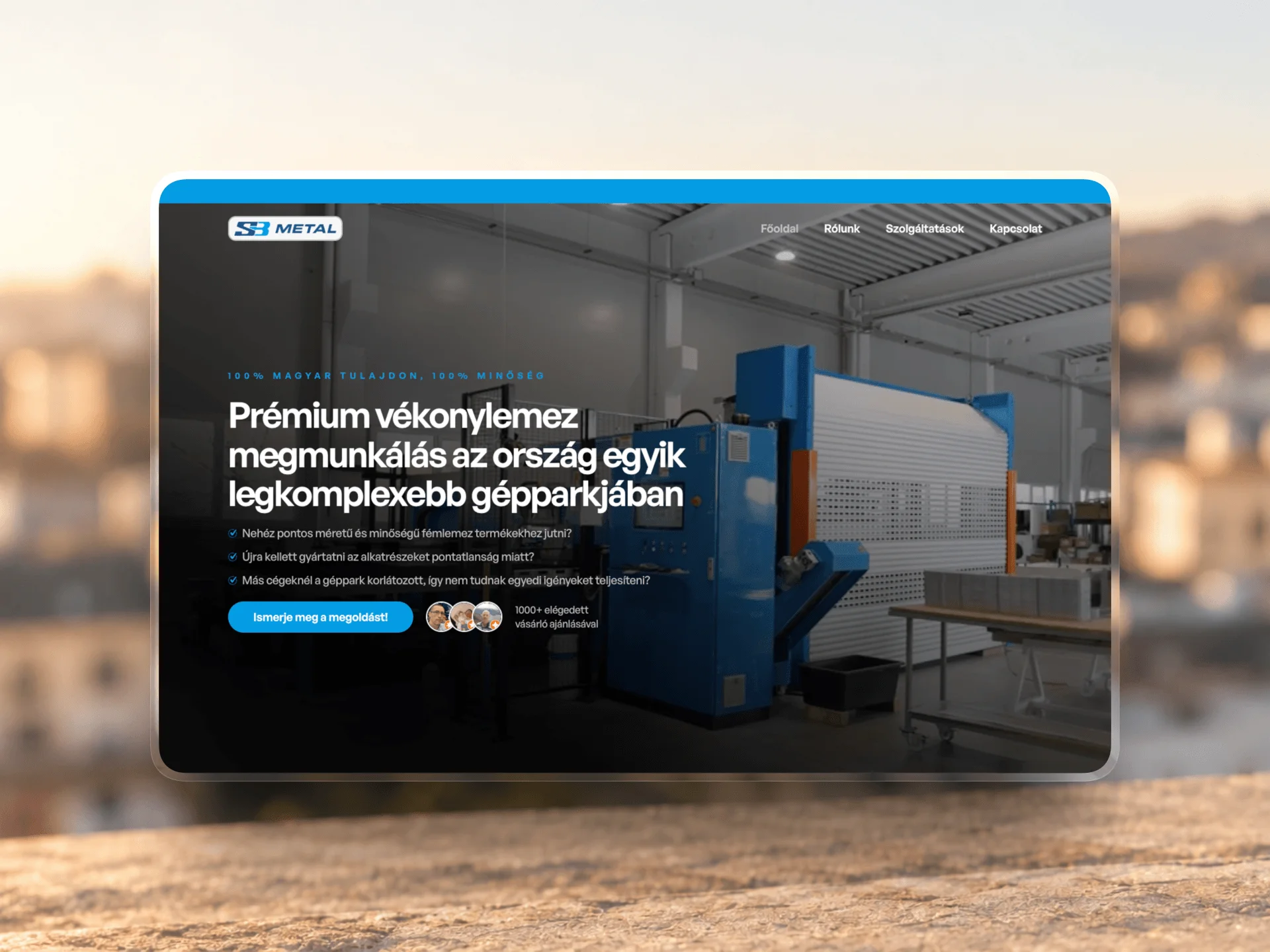 Website for SB METAL designed and built by Tamas Pocs